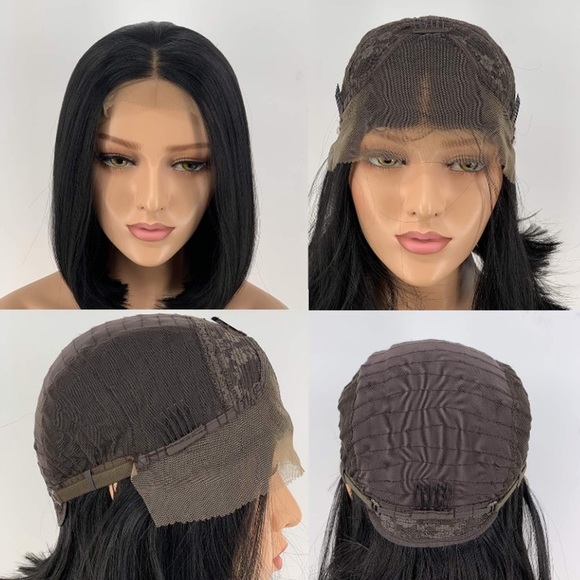 ? 14” BLACK STRAIGHT BOB LACE FRONT WIG? *…NEW